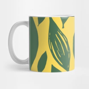 Leaves in yellow Mug